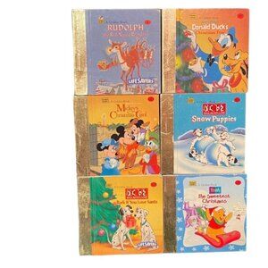 Set Of 6 A Golden Book Collection Christmas Stories Featuring Disney Characters